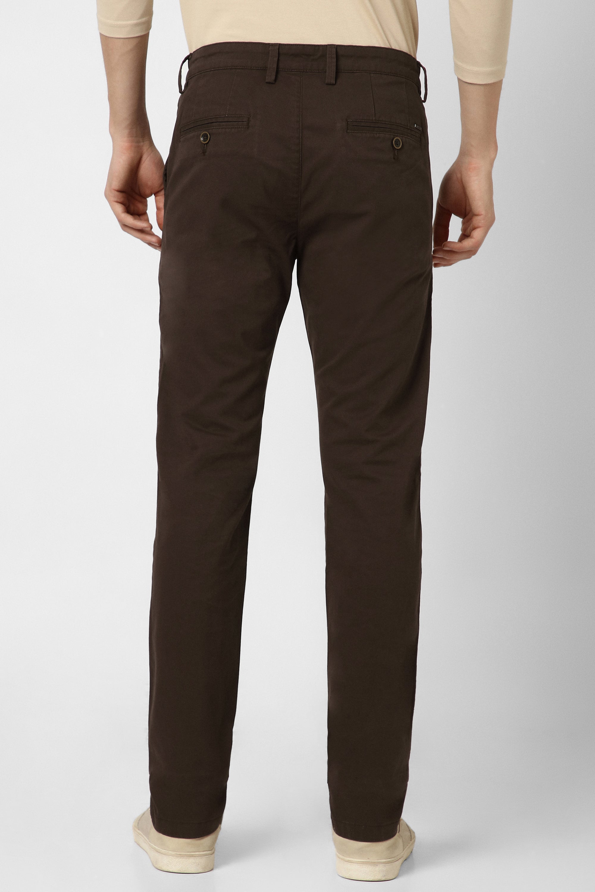 Men's Brown Casual Regular Fit Trouser