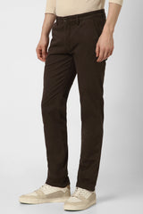 Men's Brown Casual Regular Fit Trouser