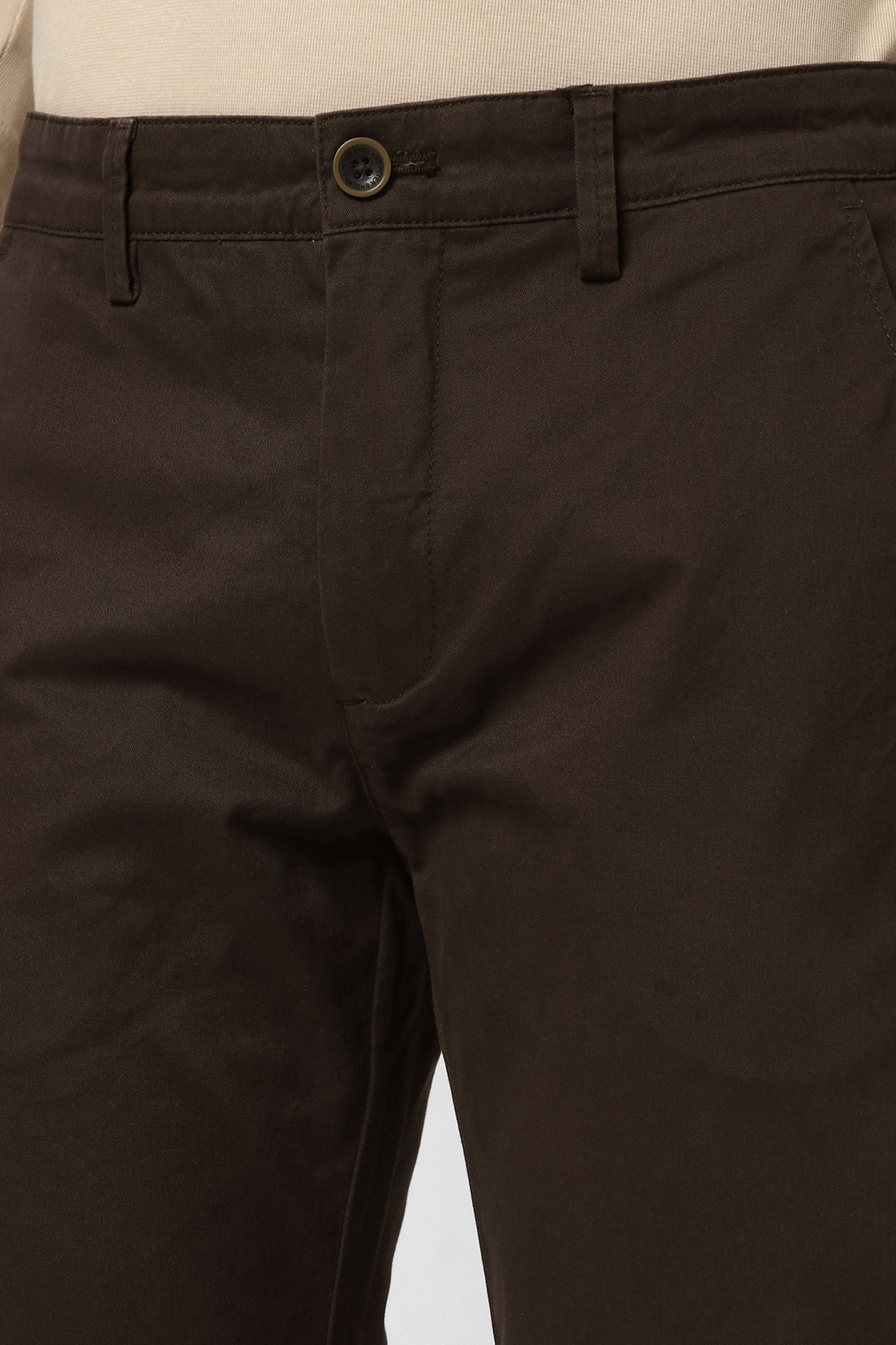 Men's Brown Casual Regular Fit Trouser