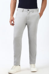 Men's Grey Casual Regular Fit Trouser