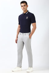 Men's Grey Casual Regular Fit Trouser