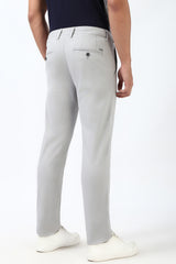 Men's Grey Casual Regular Fit Trouser