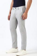 Men's Grey Casual Regular Fit Trouser