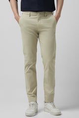 Men's Beige Casual Regular Fit Trouser