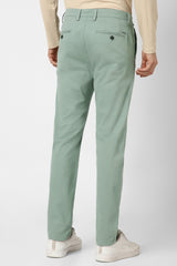 Men's Green Casual Slim Fit Solid Trouser