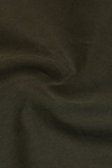 Men's Olive Casual Slim Fit Solid Trouser
