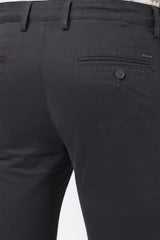 Men's Charcoal Casual Slim Fit Solid Trouser