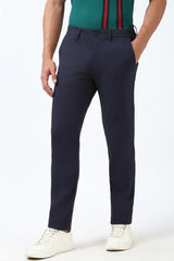 Men's Navy Casual Regular Fit Trouser
