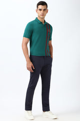 Men's Navy Casual Regular Fit Trouser