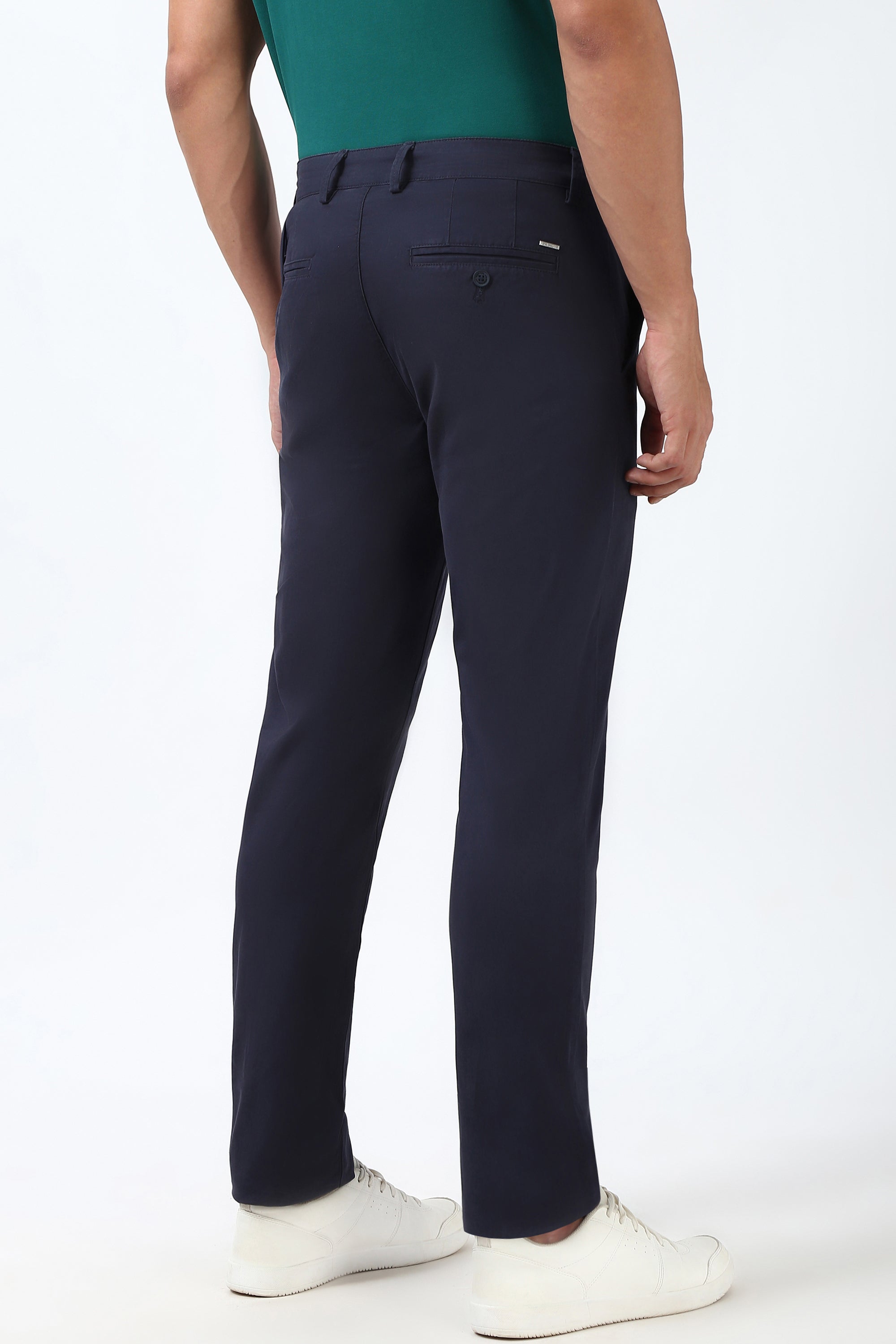 Men's Navy Casual Regular Fit Trouser