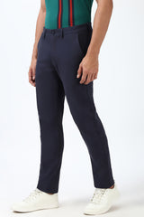 Men's Navy Casual Regular Fit Trouser