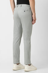 Men's Grey Casual Slim Fit Solid Trouser