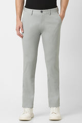 Men's Grey Casual Slim Fit Solid Trouser