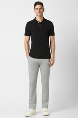 Men's Grey Casual Slim Fit Solid Trouser