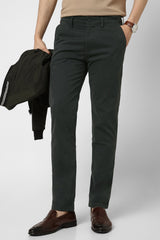 Men's Black Casual Slim Fit Solid Trouser