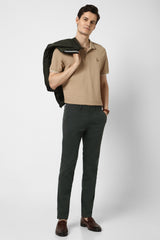 Men's Black Casual Slim Fit Solid Trouser