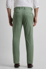 Men's Green Casual Slim Fit Solid Trouser