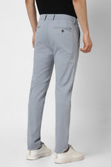 Men's Blue Casual Slim Fit Solid Trouser