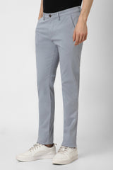 Men's Blue Casual Slim Fit Solid Trouser