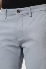 Men's Blue Casual Slim Fit Solid Trouser