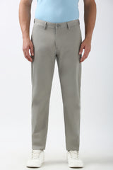 Men's Grey Casual Slim Fit Solid Trouser