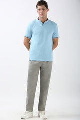 Men's Grey Casual Slim Fit Solid Trouser
