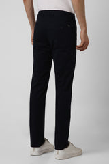 Men's Navy Casual Slim Fit Solid Trouser