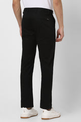 Men's Black Casual Slim Fit Solid Trouser