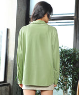 Women's Avocado Green Solid Boxy Shirt