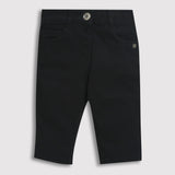 Girls Black Regular Fit Cropped Non-Stretchable Jeans