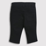 Girls Black Regular Fit Cropped Non-Stretchable Jeans