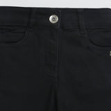 Girls Black Regular Fit Cropped Non-Stretchable Jeans