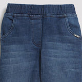 Girls Blue Casual Regular Solid Pants