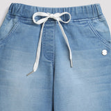 Girls Blue Regular Fit Cropped Non-Stretchable Jeans