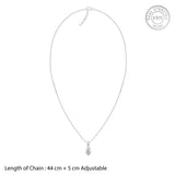 Women's Silver Mini Solitaire Pendant with Link Chain