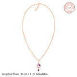 Women's Rose Gold Flowing Crocus Pendant with Link Chain