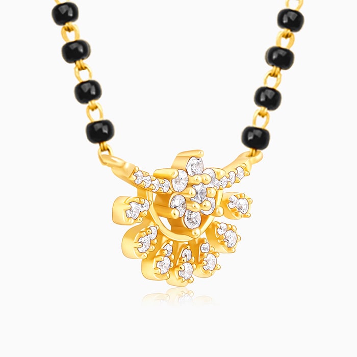 Women's Golden Floral Moon Mangalsutra