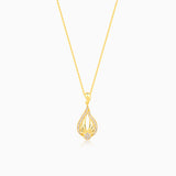 Women's Golden Glint Pendant with Link Chain