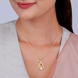 Women's Golden Glint Pendant with Link Chain