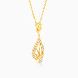 Women's Golden Glint Pendant with Link Chain