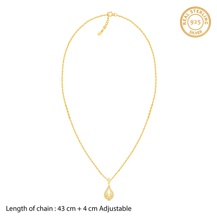 Women's Golden Glint Pendant with Link Chain