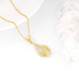 Women's Golden Glint Pendant with Link Chain