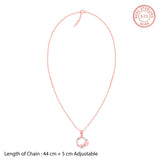 Rose Gold Drop Wreath Pendant With Link Chain
