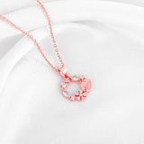 Rose Gold Drop Wreath Pendant With Link Chain