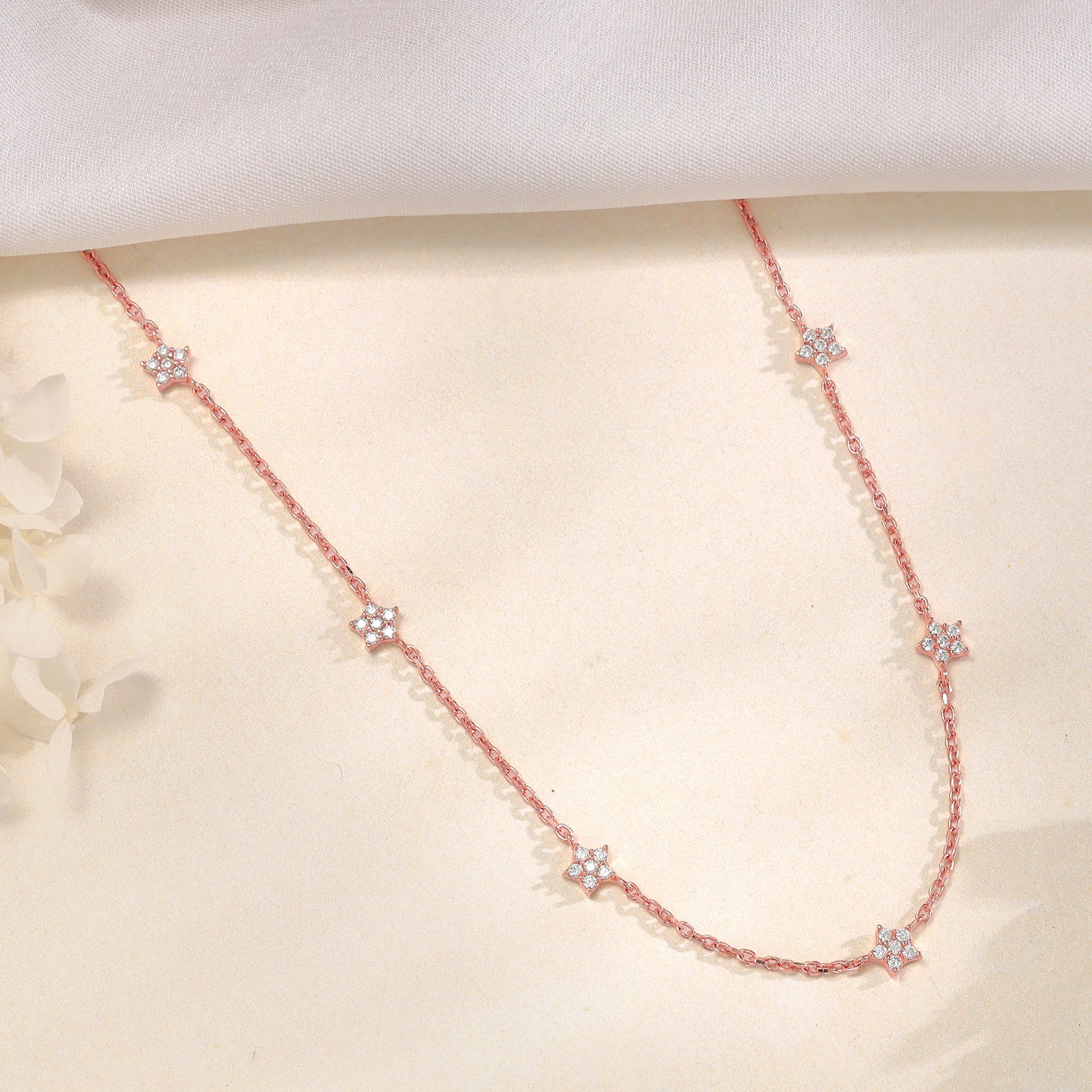 Women's Rose Gold Star Constellation Chain
