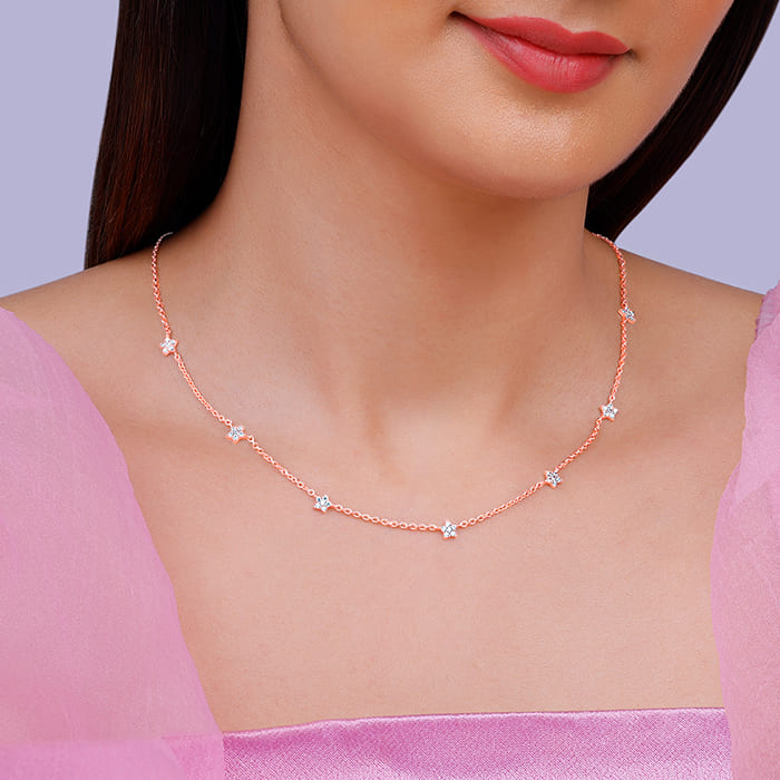 Women's Rose Gold Star Constellation Chain