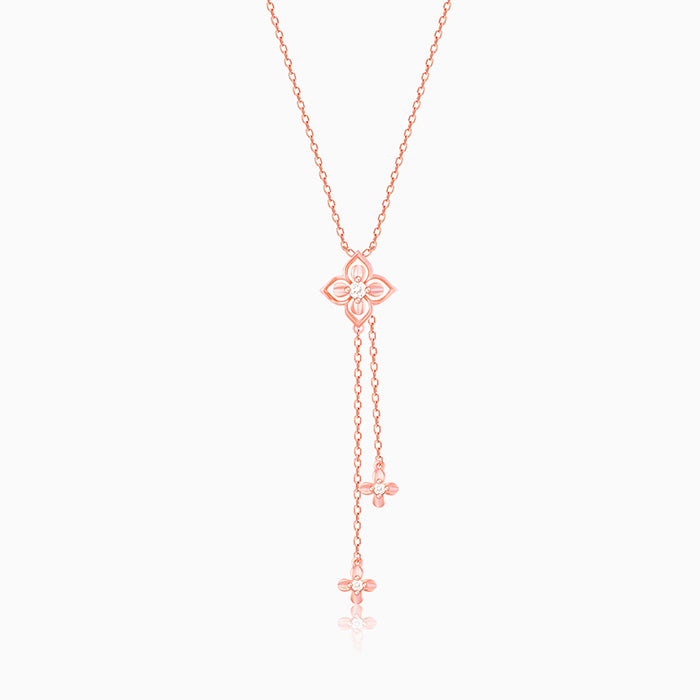 Women's Rose Gold Artsy Floral Necklace
