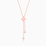 Women's Rose Gold Artsy Floral Necklace