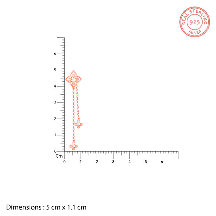 Women's Rose Gold Artsy Floral Necklace