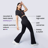 Women's Black Sports Bootcut Pant